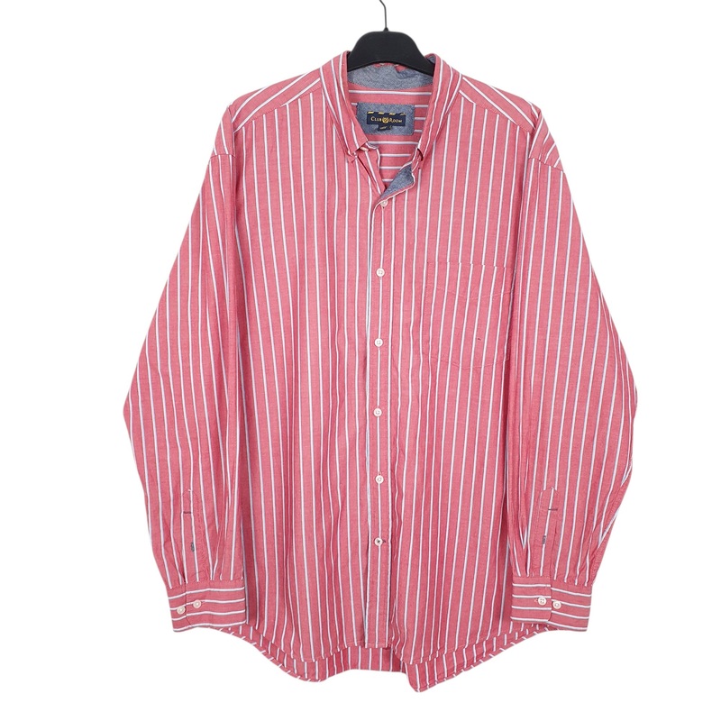 Club Room Long Sleeve Regular Fit Striped Cotton Shirt Mens L