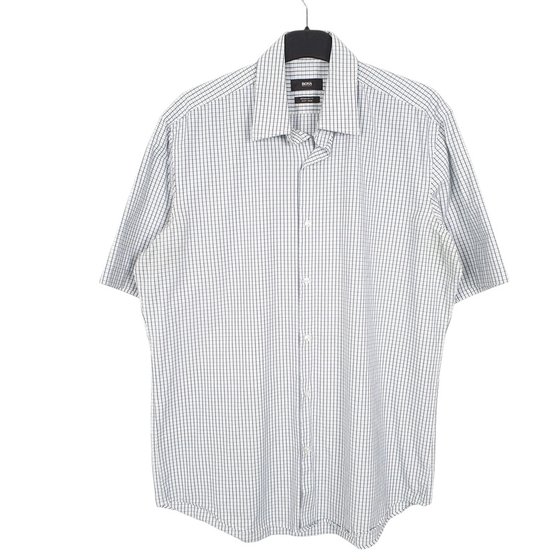 Hugo Boss Short Sleeve Regular Fit Check Cotton Shirt Mens M