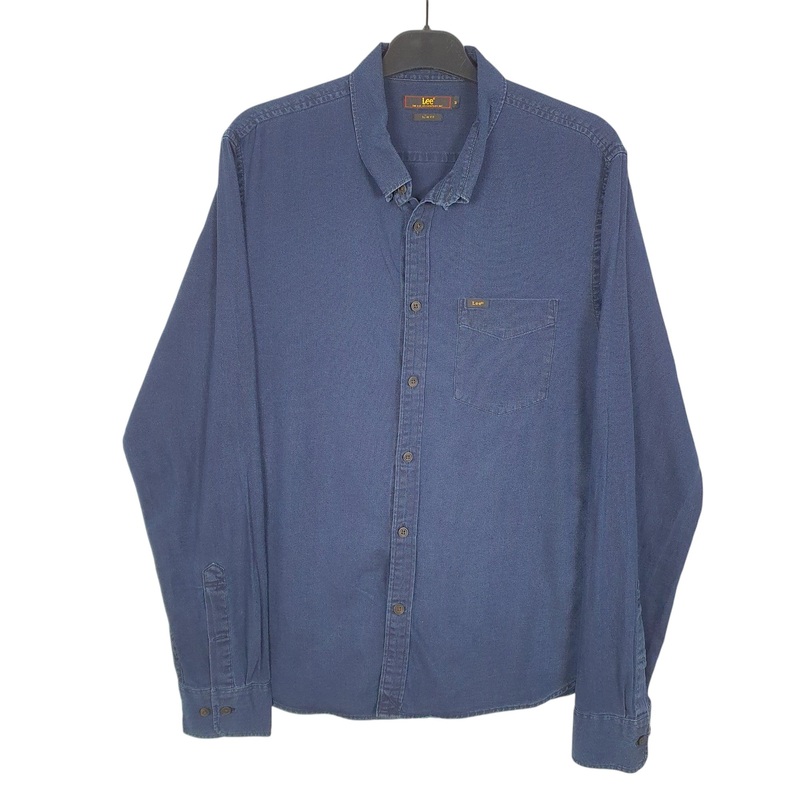 Lee Indigo Long Sleeve Slim Fit Cotton Shirt Mens M