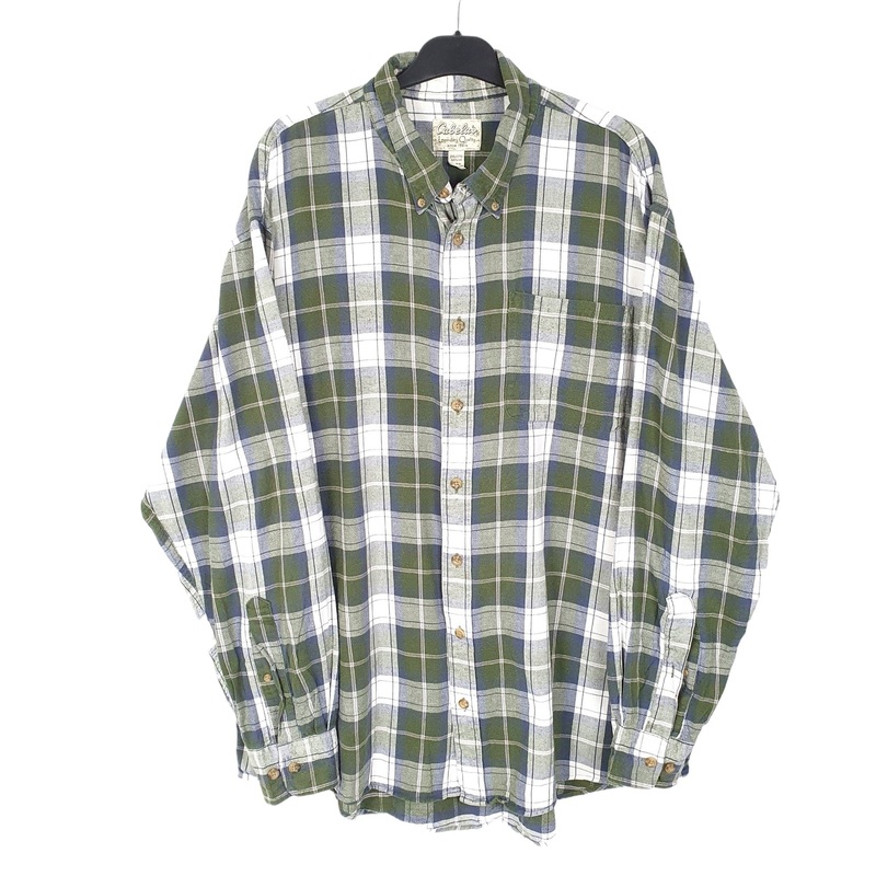 Cabela's Flannel Shacket Tall Long Sleeve Regular Fit Check Shirt