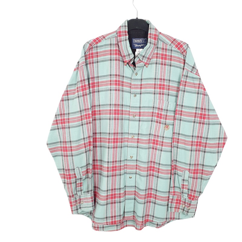 Wrangler Twenty X Long Sleeve Regular Fit Check Cotton Shirt Mens XL