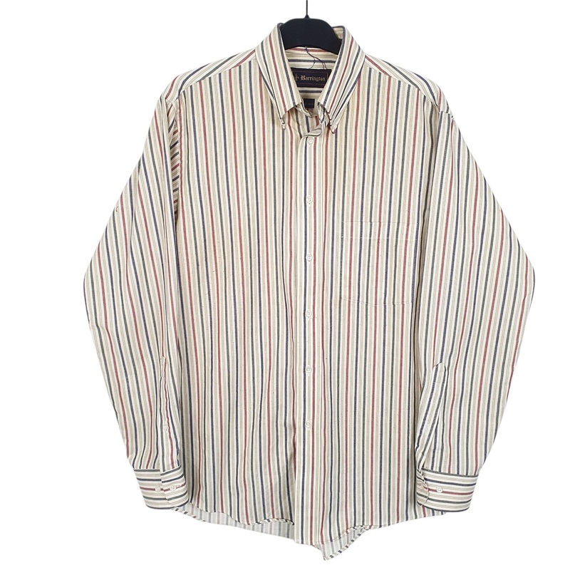 Barrington Long Sleeve Regular Fit Striped Cotton Shirt Mens S