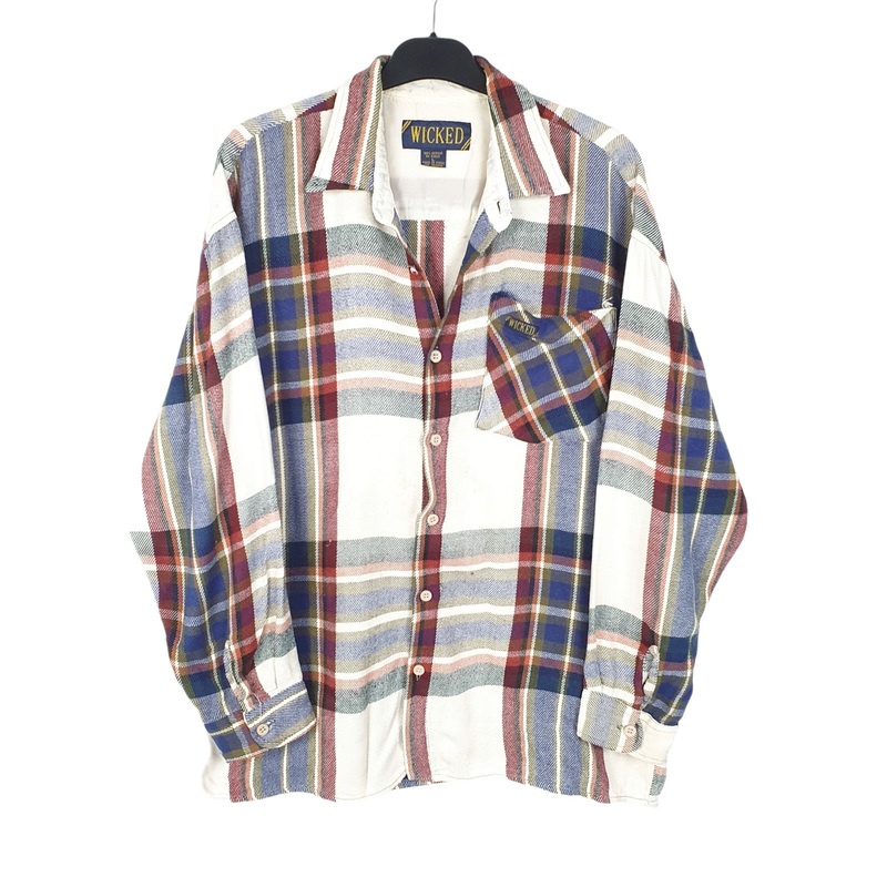 Wicked Flannel Shacket Long Sleeve Regular Fit Check Polyester Shirt