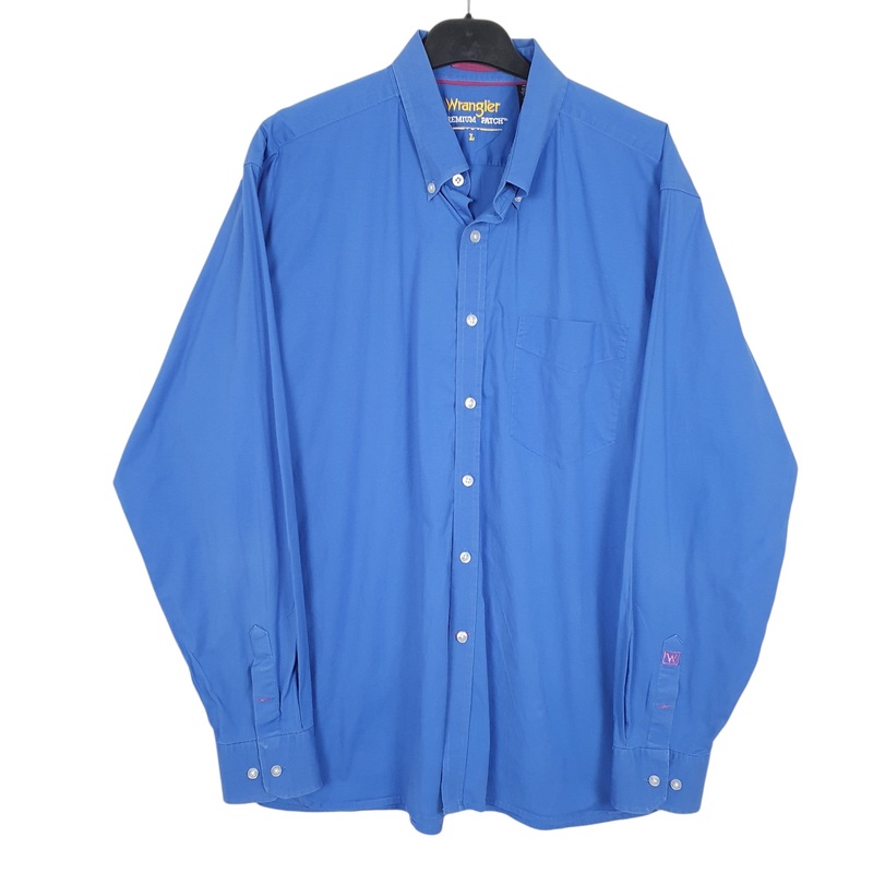 Wrangler Premium Patch Long Sleeve Regular Fit Cotton Shirt Mens L
