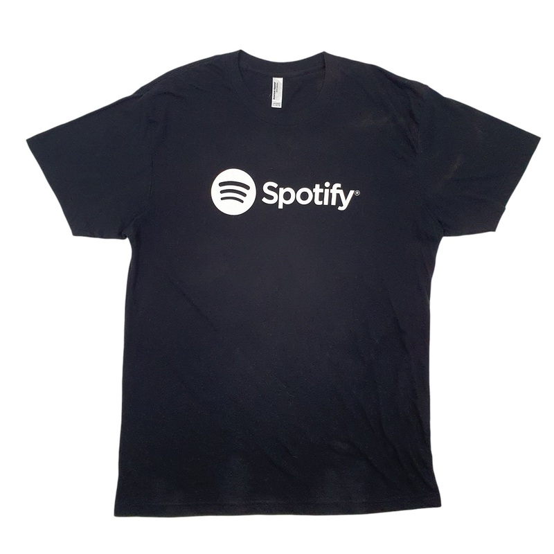 American Apparel Spotify Short Sleeve Cotton Blend T Shirt Mens L