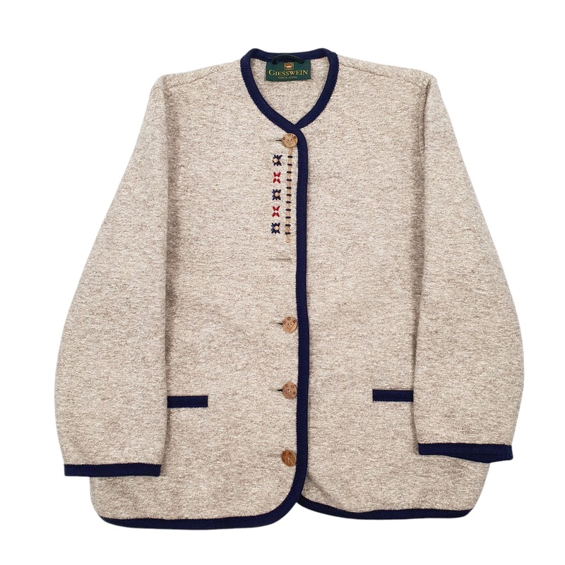 Giesswein Vintage Cardigan Wool Sweatshirt Jumper Womens 14