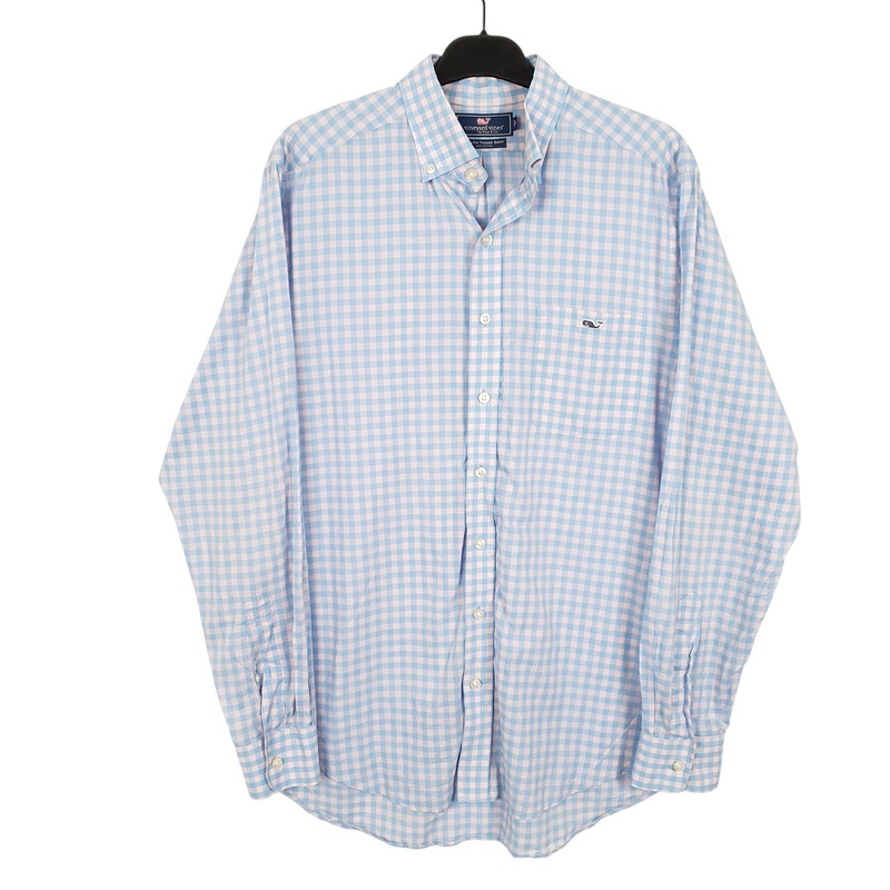 Vinyard Vines By Shep & Ian Tucker Long Sleeve Slim Fit Check Cotton Shirt Mens M