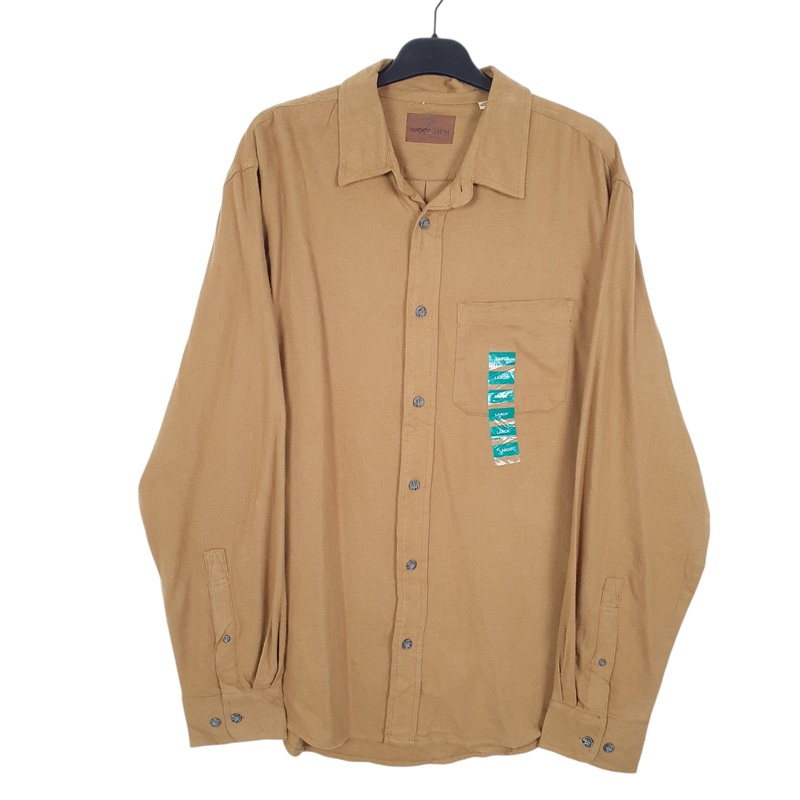 Woolrich Chamois Overshirt Long Sleeve Regular Fit Cotton Shirt Mens L
