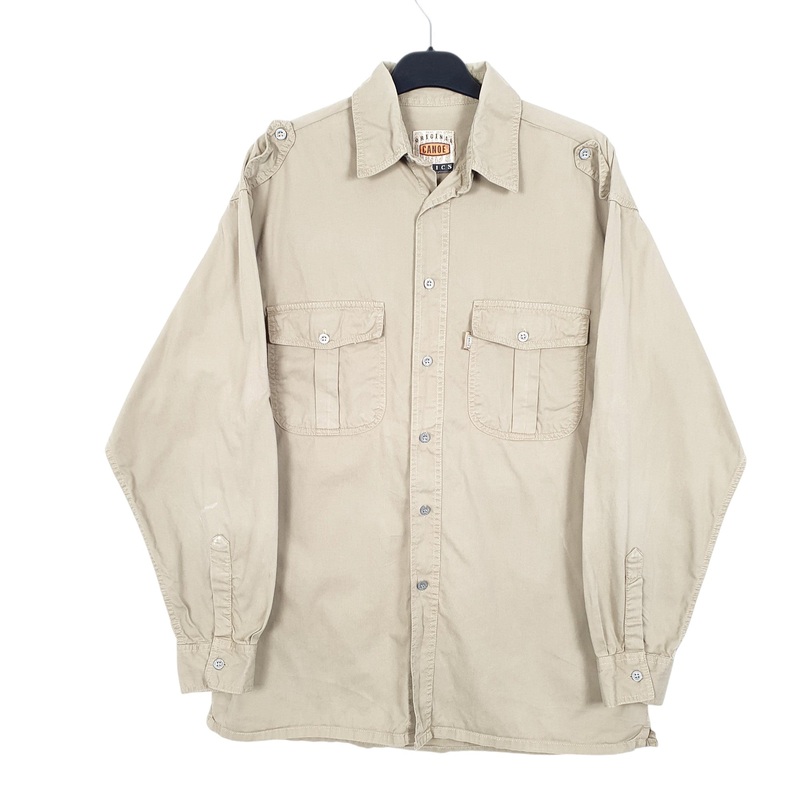 Canoe Original Basics Long Sleeve Regular Fit Check Cotton Shirt Mens M