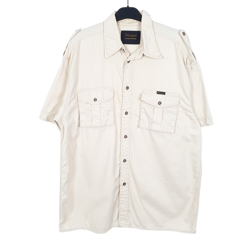 Wrangler Authentic Western Short Sleeve Regular Fit Cotton Shirt Mens L