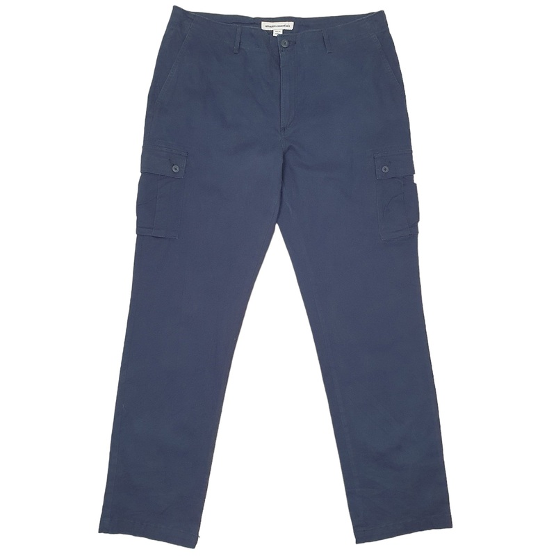 Mens Amazon Essentials Combat Pants Navy Cargo Cotton Trousers W38 L34