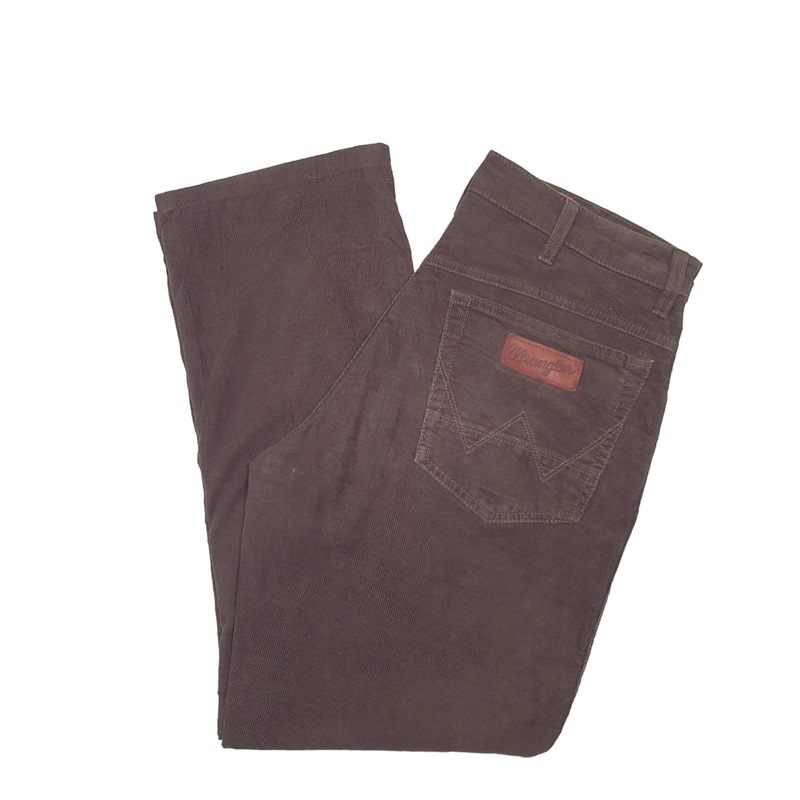 Mens Wrangler Texas Stretch Brown Corduroy Cotton  Trousers W34 L30