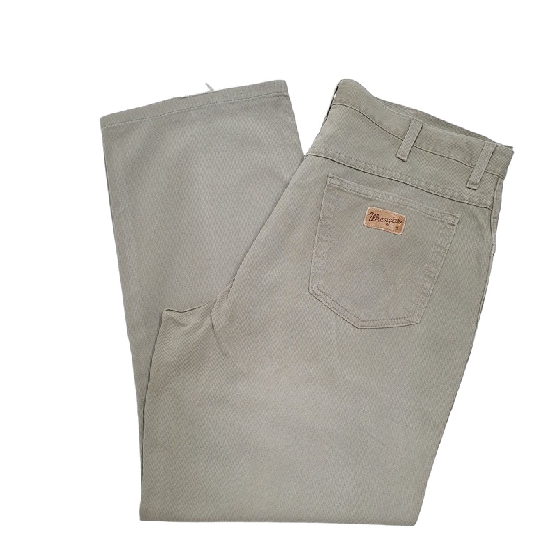 Mens Wrangler Green Corduroy Cotton  Trousers W38 L30