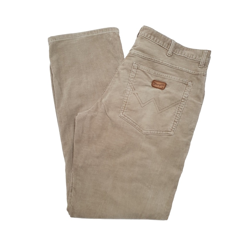 Mens Wrangler Texas Beige Corduroy Cotton  Trousers W36 L33