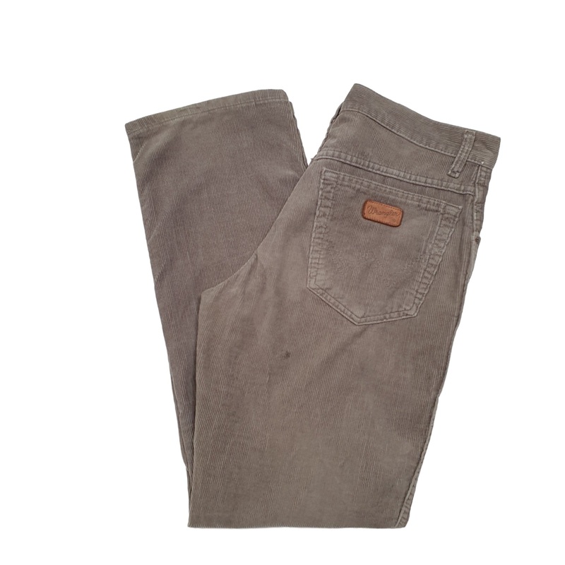 Mens Wrangler Texas Brown Corduroy Cotton  Trousers W31 L30