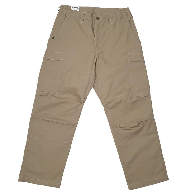 Mens XVERTX Combat Pants Beige Cargo Cotton Trousers W34 L31
