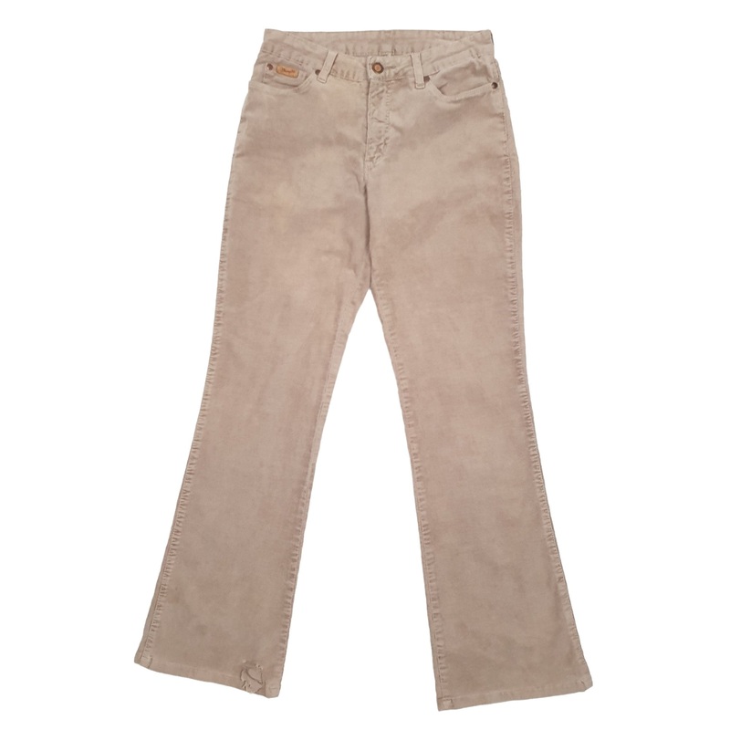Mens Wrangler Beige Corduroy Cotton Trousers W28 L30