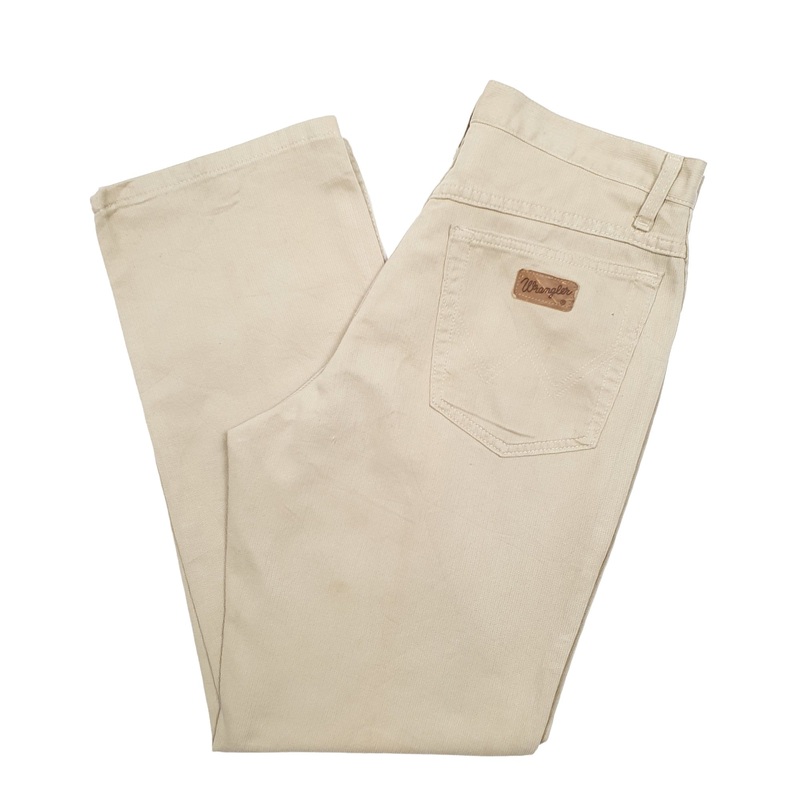 Mens Wrangler Beige Corduroy Cotton Trousers W32 L30