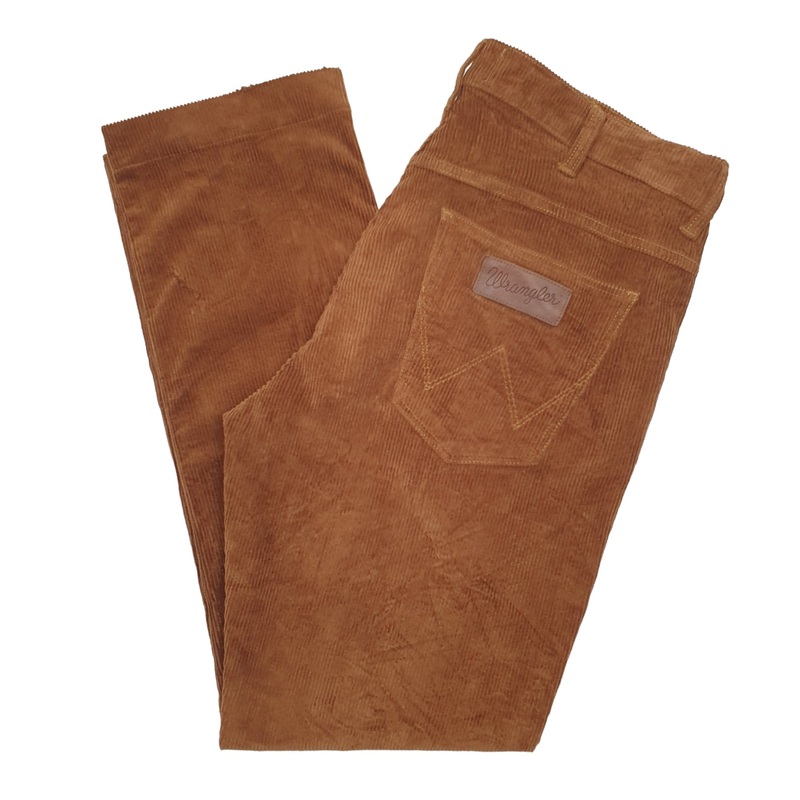 Mens Wrangler Brown Corduroy Cotton  Trousers W34 L31