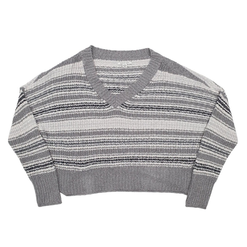 American Eagle Knit V Neck Cotton Blend Sweatshirt Jumper Womens S