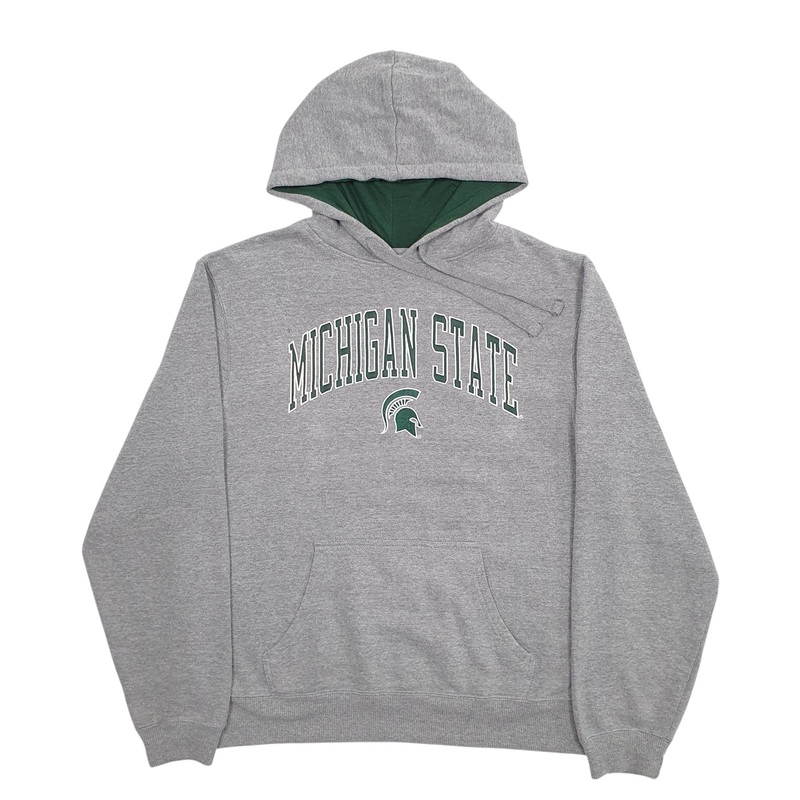 Captivating Apparel Michigan State Spellout Hoodie Cotton Blend Sweatshirt Jumper Mens L
