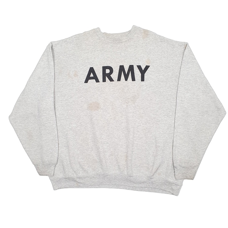 Brookline Army Military Vintage Made in USA Crewneck Cotton & Polyester Sweatshirt XL