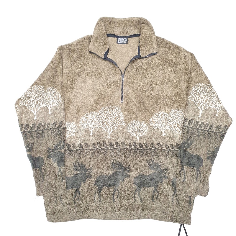 Big Chill Moose Woods Forest Full Zip Polyester Fleece Jumper M