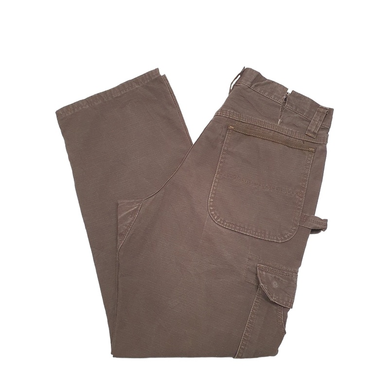 Mens Wrangler Ripstop Brown Cargo Cotton  Trousers W32 L31