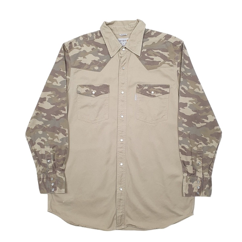 Carhartt Camo Long Sleeve Relaxed Fit Cotton Shirt XL