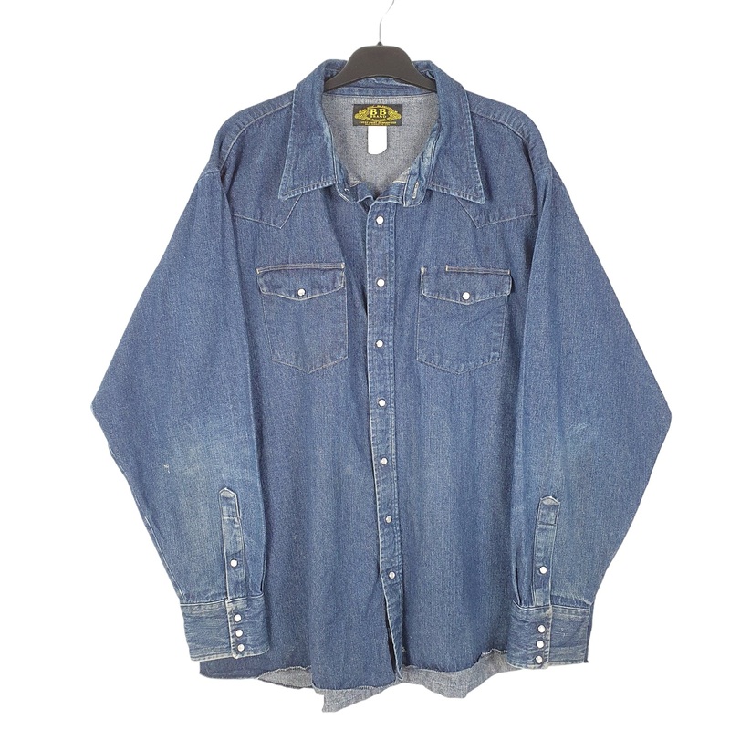 BB Brand Denim Western Long Sleeve Regular Fit Cotton Shirt XXL