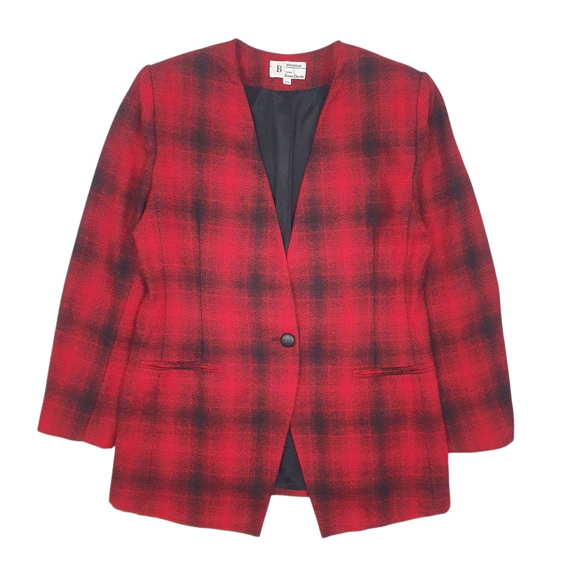 Braemar Plaid Blazer Jacket Coat Womens M